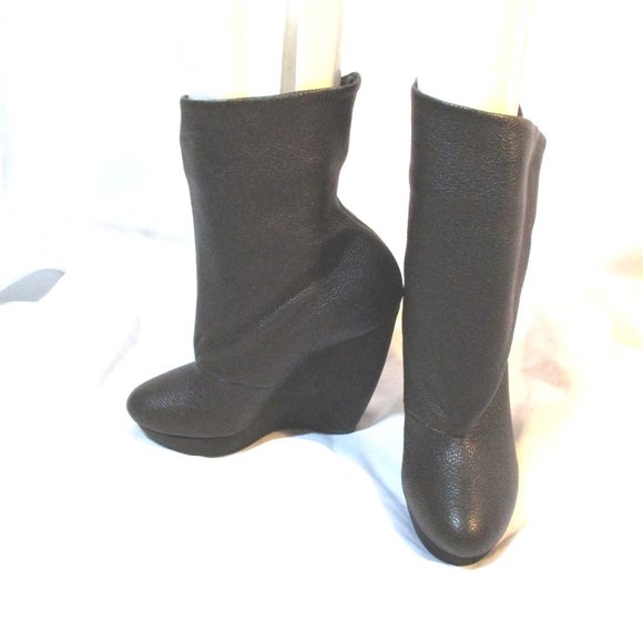 Balenciaga Shoes - BALENCIAGA LEATHER WEDGE Bootie Ankle Boot Shoe